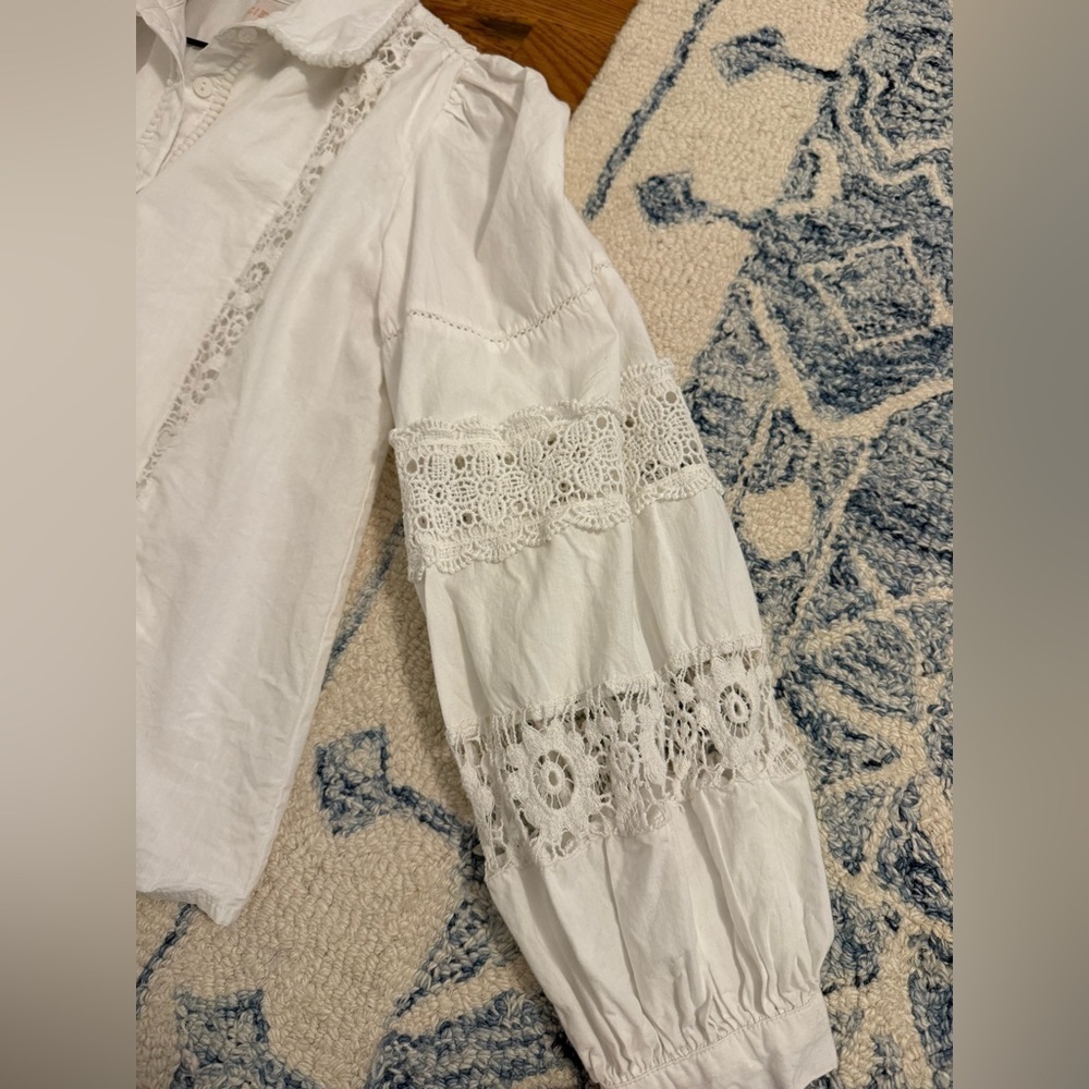 CIEBON Mollie Lace Trim Shirt White Size XS - Picture 10 of 13